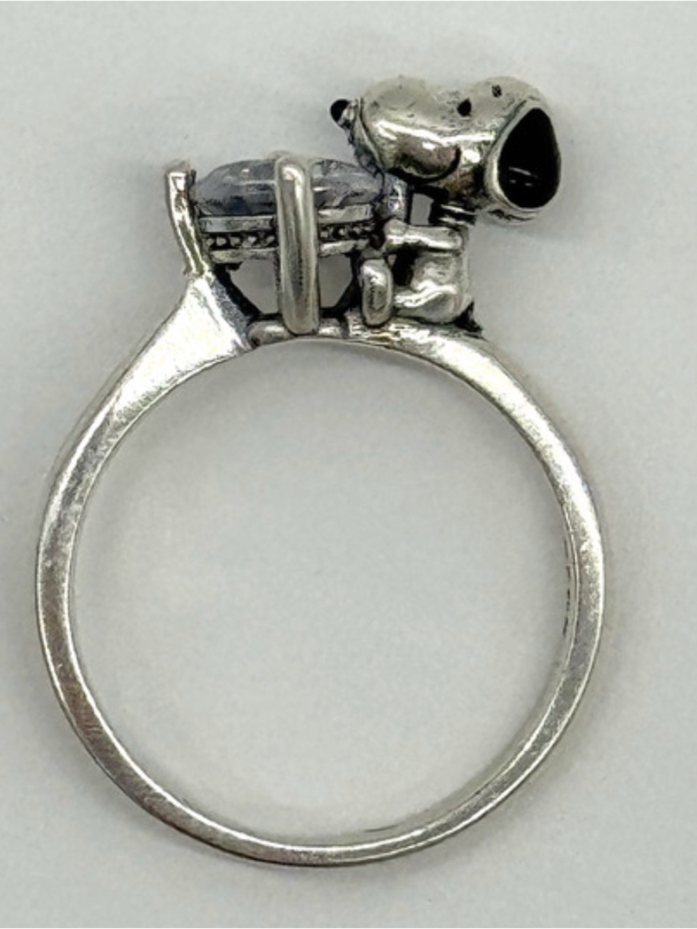 Snoopy 3D CZ Women’s Ring Sterling Silver S925 Size 9 NEW